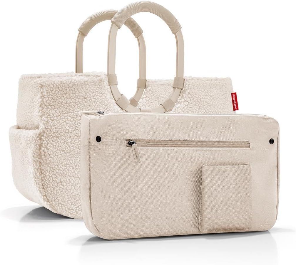 reisenthel Loopshopper M - Sturdy Bag with Practical Compartments Made from Recycled PET Bottles - Elegance When Shopping, Lots of Function Included, Teddy Sand, M