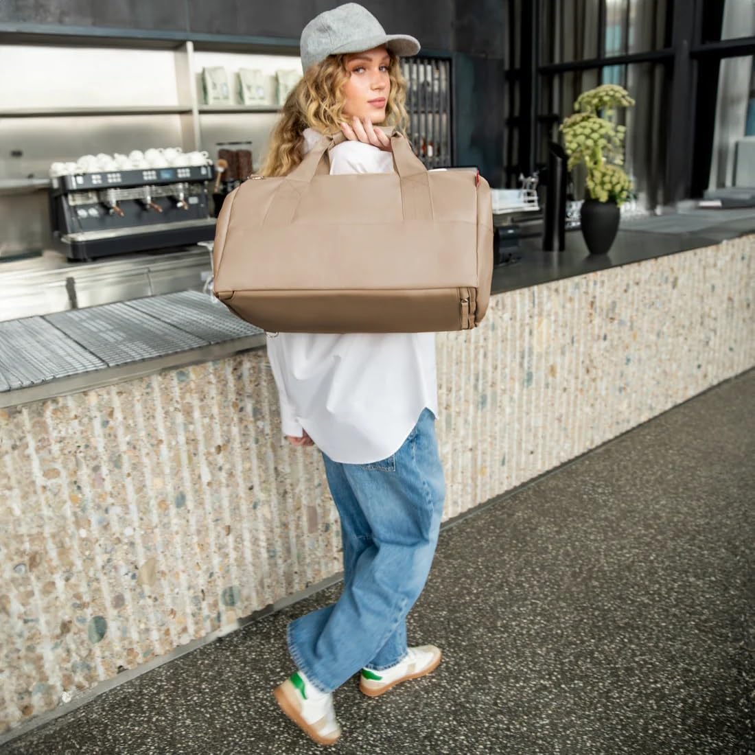 reisenthel Trolley M Frame Glossy dots Black, Mix Caramel