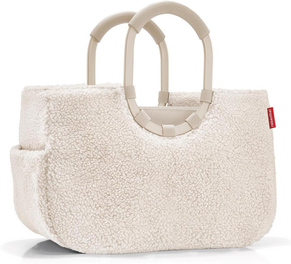 reisenthel Loopshopper M - Sturdy Bag with Practical Compartments Made from Recycled PET Bottles - Elegance When Shopping, Lots of Function Included, Teddy Sand, M