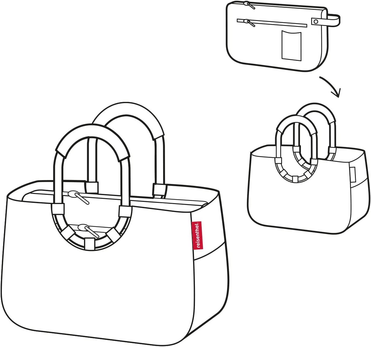 reisenthel Loopshopper M - Sturdy Bag with Practical Compartments Made from Recycled PET Bottles - Elegance When Shopping, Lots of Function Included, Twist silver, M, Retro