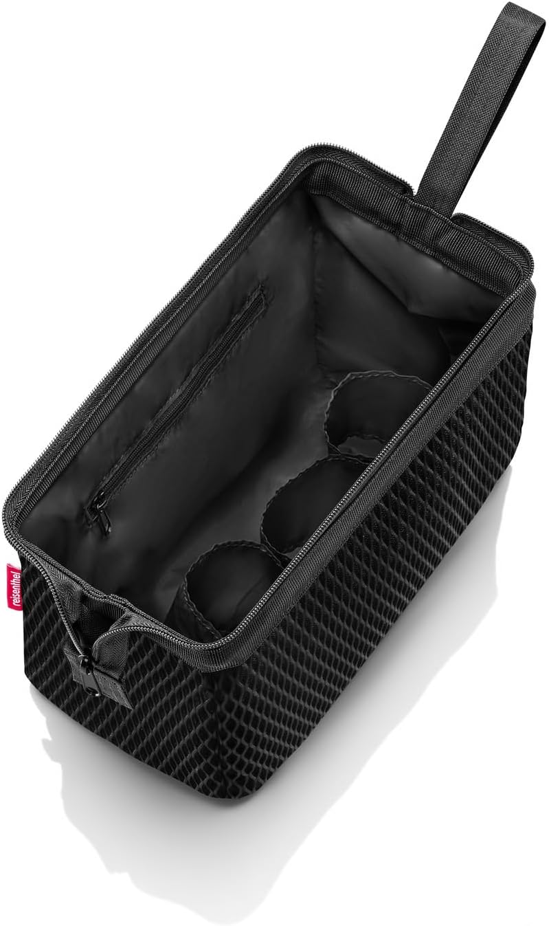 reisenthel travelcosmetic Strong Robust and Practical Travel Cosmetic Bag, Hand Strap, Water-Repellent Material, Glossy Dots Black, Einheitsgröße, Casual