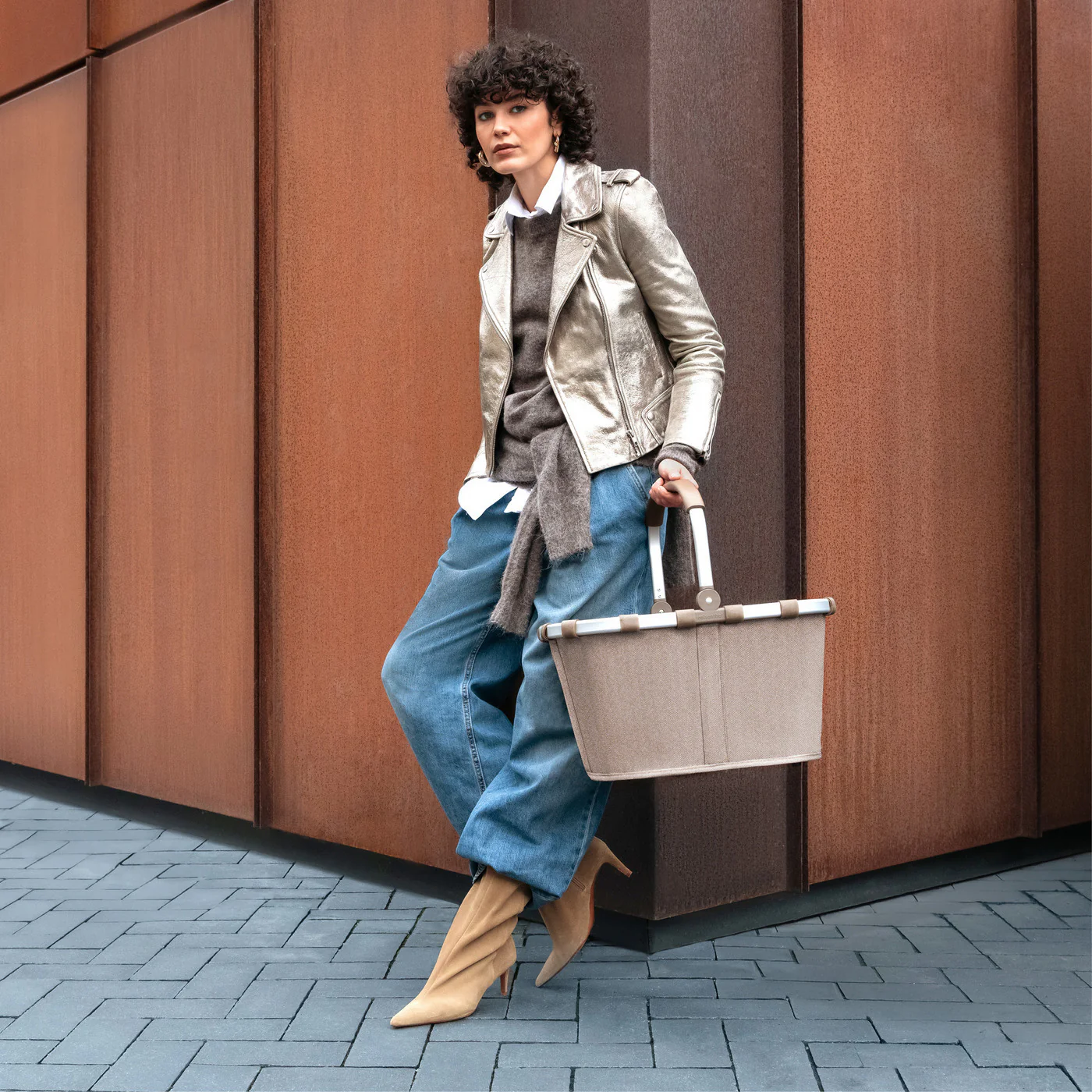 carrybag herringbone mokka