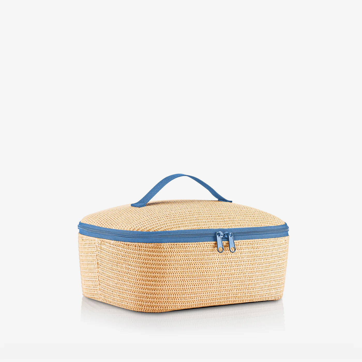 coolerbag M pocket raffia blue
