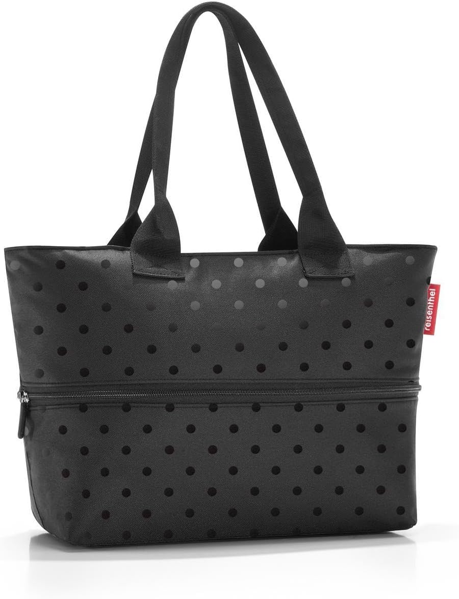 reisenthel Shopper E1 Glossy Dots Black, Daisy Blue
