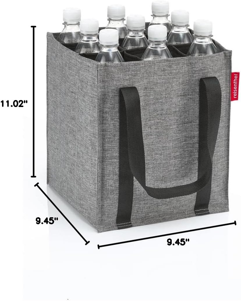 reisenthel bottlebag twist silver - 9 compartments, easy recycling of bottles, carrying straps