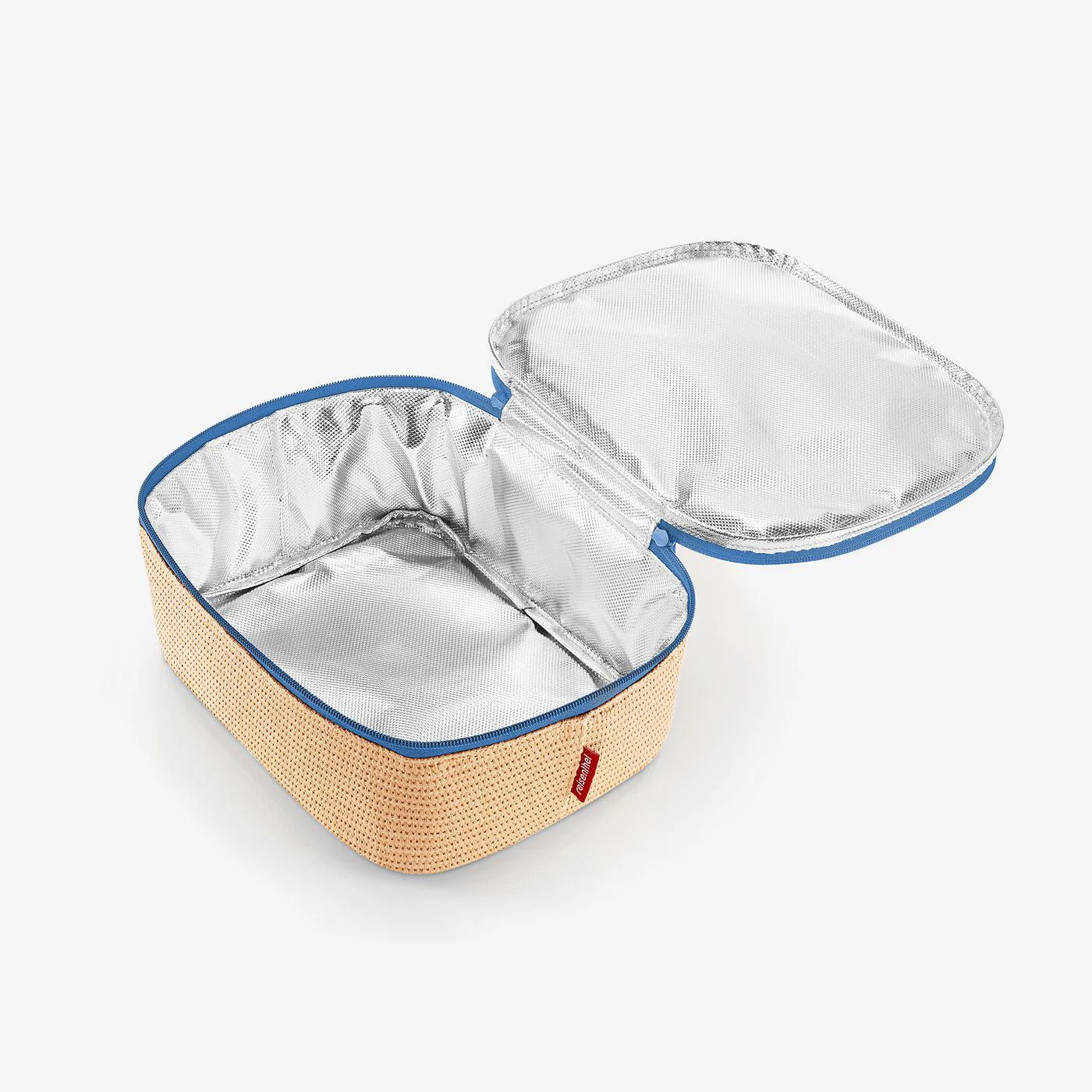 coolerbag M pocket raffia blue