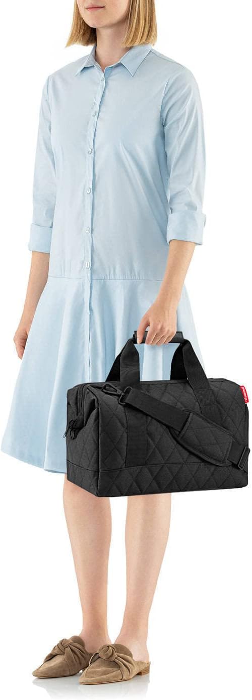 reisenthel allrounder M - Versatile Doctor's Bag for Travel, Work or Leisure - With Functional Stylish Design, Rhombus Black, M, travel bag