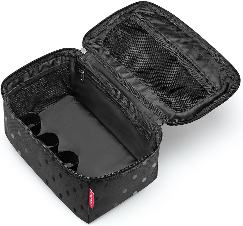 reisenthel beautycase glossy dots black - square toiletry bag, luggage organizer, cosmetic bag