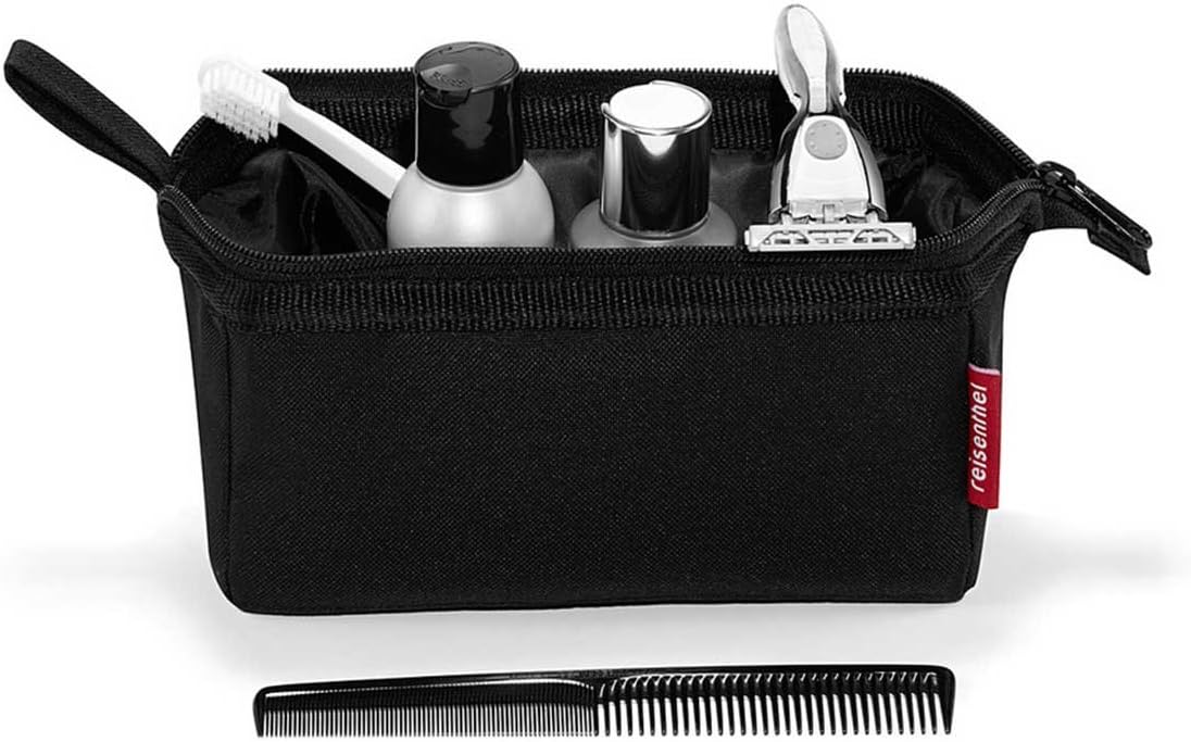 reisenthel travelcosmetic Strong Robust and Practical Travel Cosmetic Bag, Hand Strap, Water-Repellent Material, Glossy Dots Black, Einheitsgröße, Casual