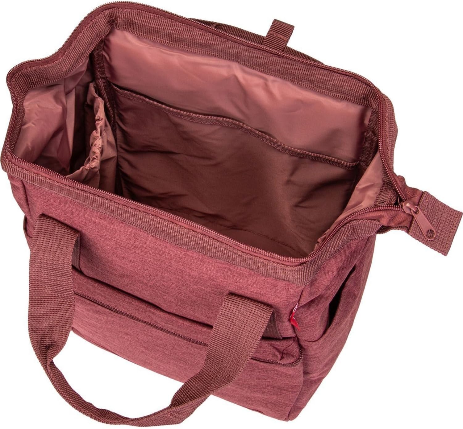 reisenthel Allrounder R Twist Maroon - Backpack and Carry Bag in One - With Pocket for Travel Trolleys