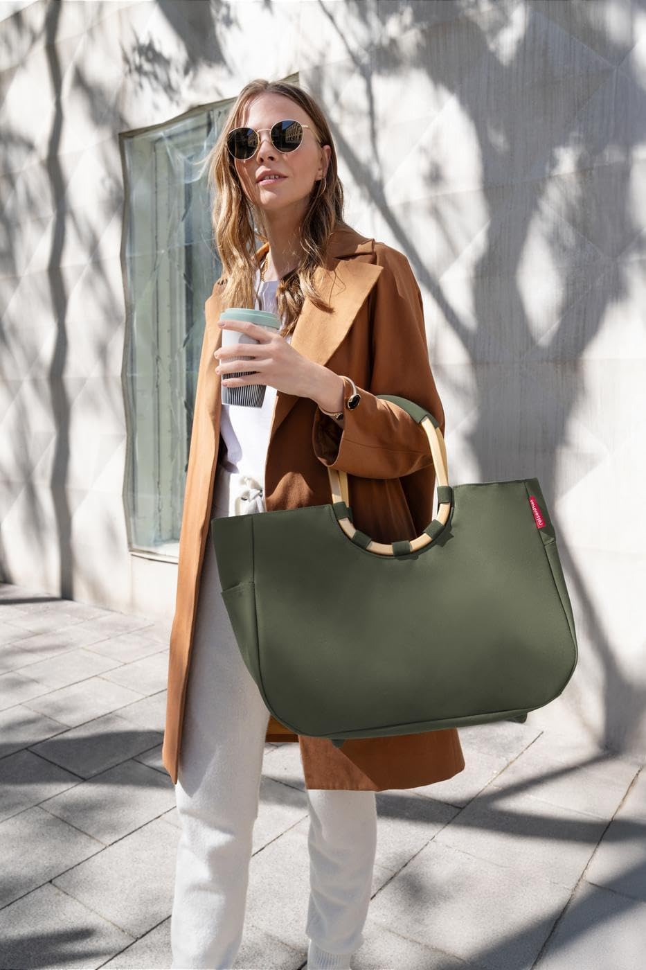 reisenthel Loopshopper L - Sturdy Bag with Practical Compartments Made from Recycled PET Bottles - Charming and Water-Repellent Design Gold, Mesh black., L