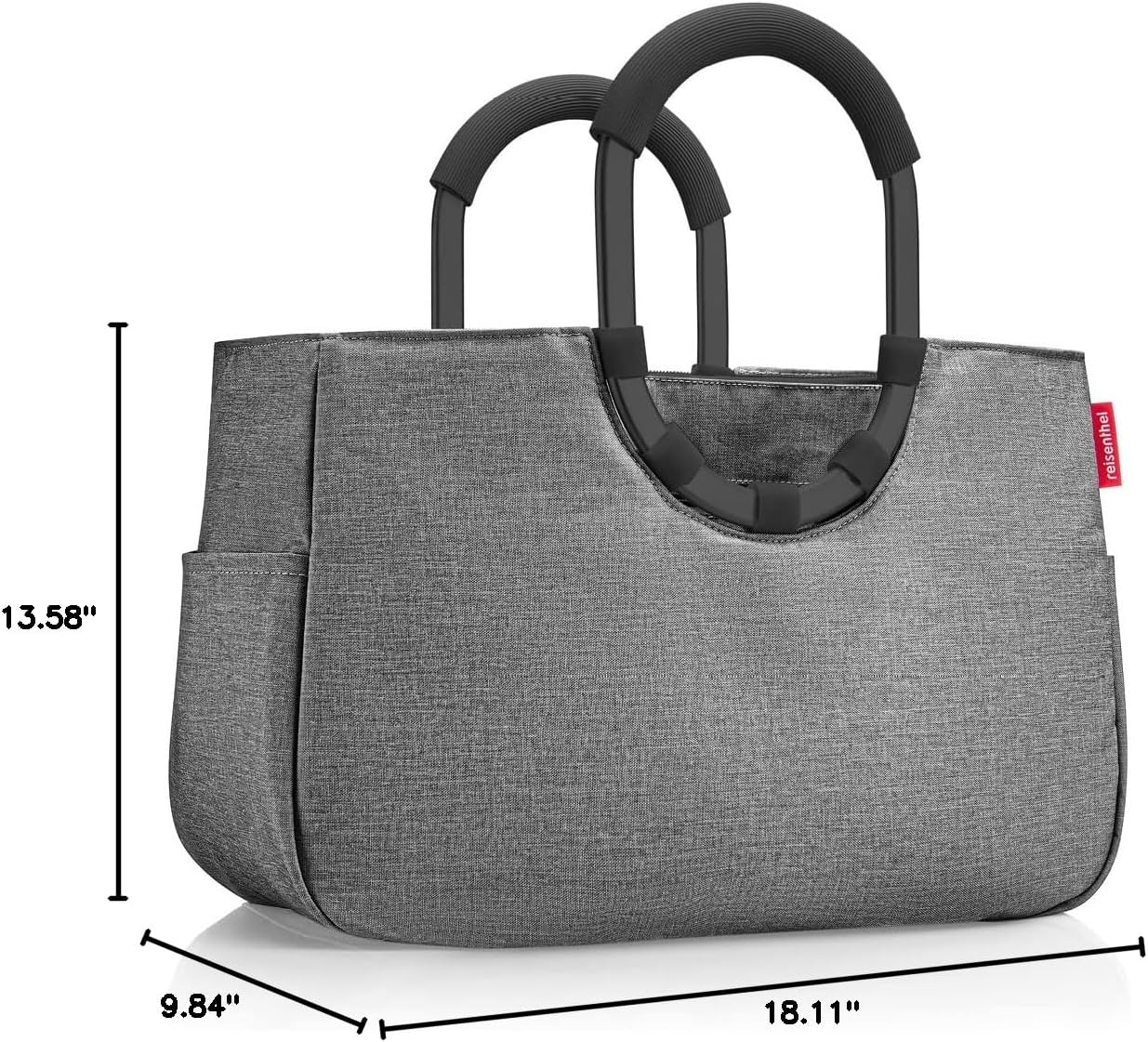 reisenthel Loopshopper M - Sturdy Bag with Practical Compartments Made from Recycled PET Bottles - Elegance When Shopping, Lots of Function Included, Twist silver, M, Retro