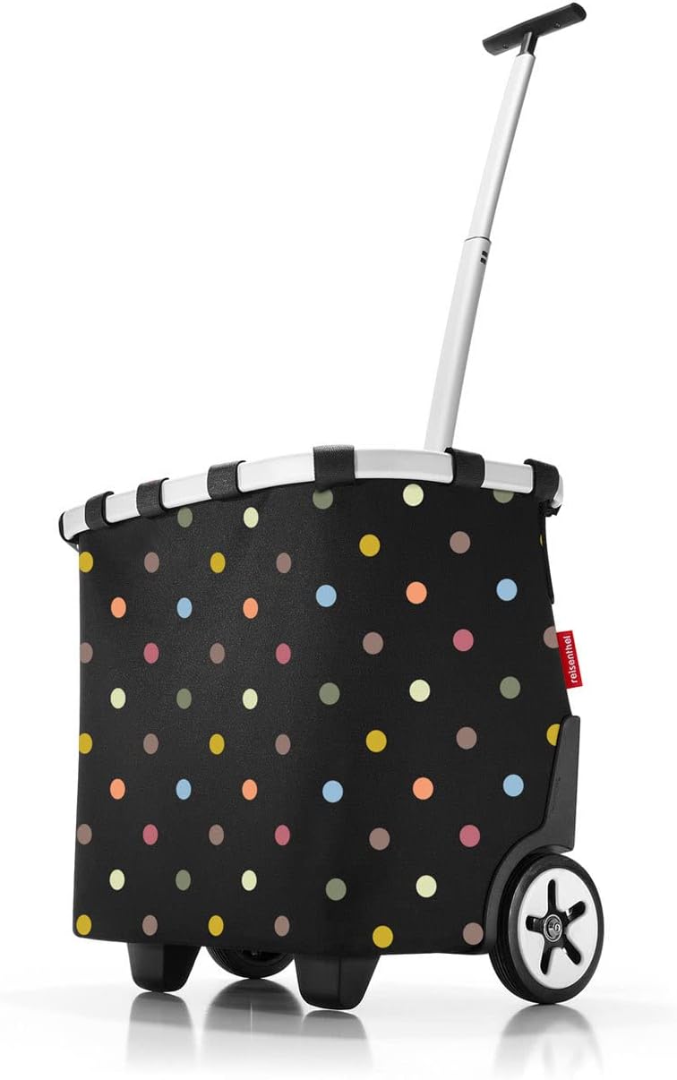 reisenthel carrycruiser Black Frame/Black - Portable Shopping Trolley with Sturdy Aluminum Frame, Shoulder Strap and Removable mesh Inner Bag -Water-Repellent