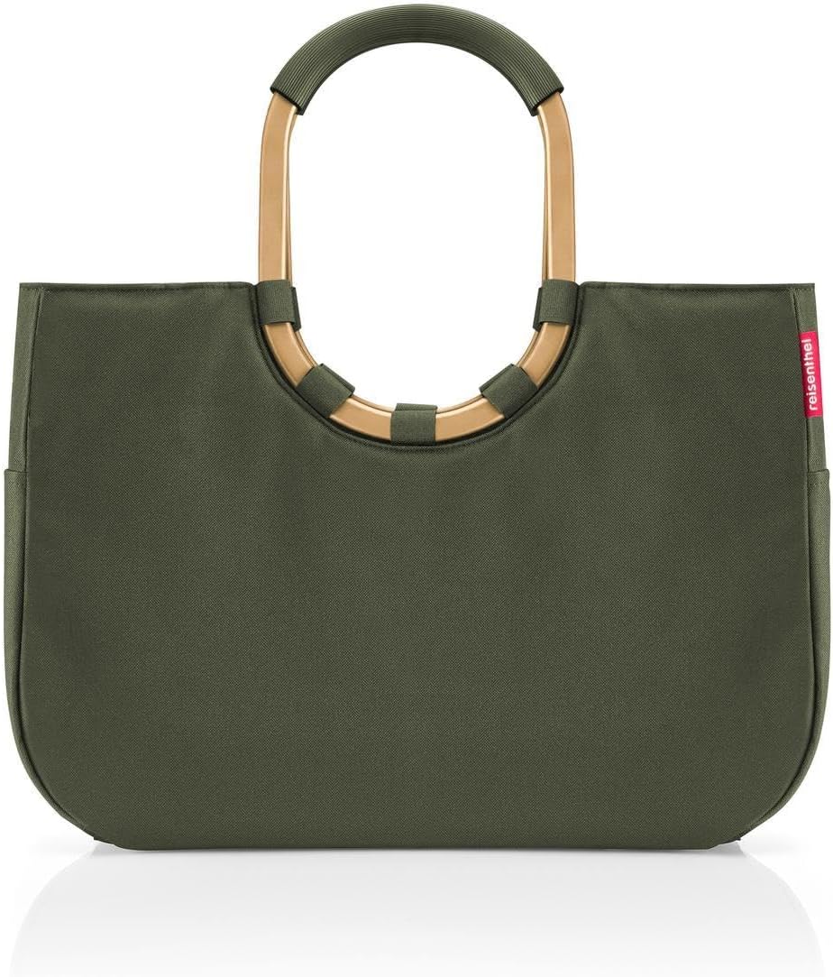 reisenthel Loopshopper L - Sturdy bag with practical compartments made from recycled PET bottles - charming and water-repellent design, Frame Metallic Dots Blue, L