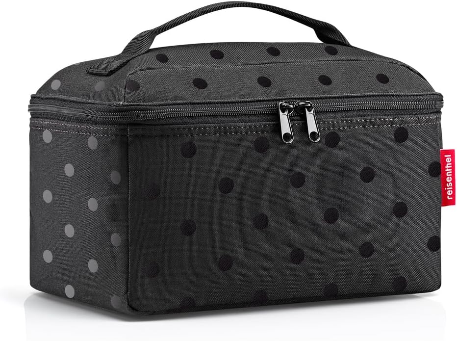 reisenthel beautycase glossy dots black - square toiletry bag, luggage organizer, cosmetic bag