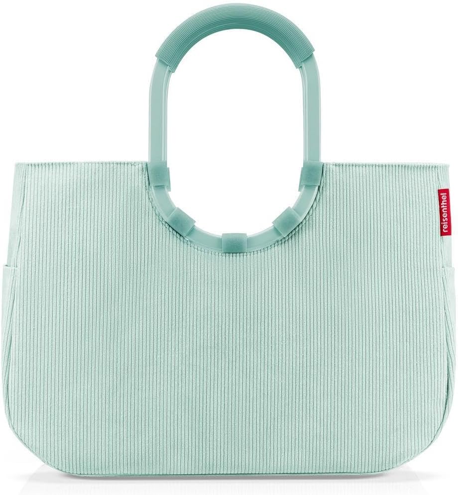 reisenthel Loopshopper L - Sturdy bag with practical compartments made from recycled PET bottles - charming and water-repellent design, Frame Metallic Dots Blue, L