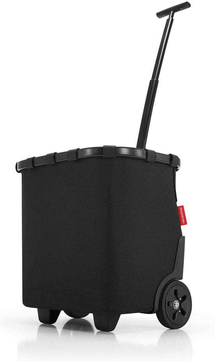 reisenthel carrycruiser Black Frame/Black - Portable Shopping Trolley with Sturdy Aluminum Frame, Shoulder Strap and Removable mesh Inner Bag -Water-Repellent