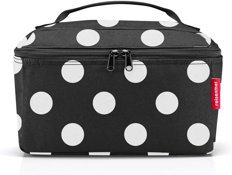 reisenthel beautycase glossy dots black - square toiletry bag, luggage organizer, cosmetic bag