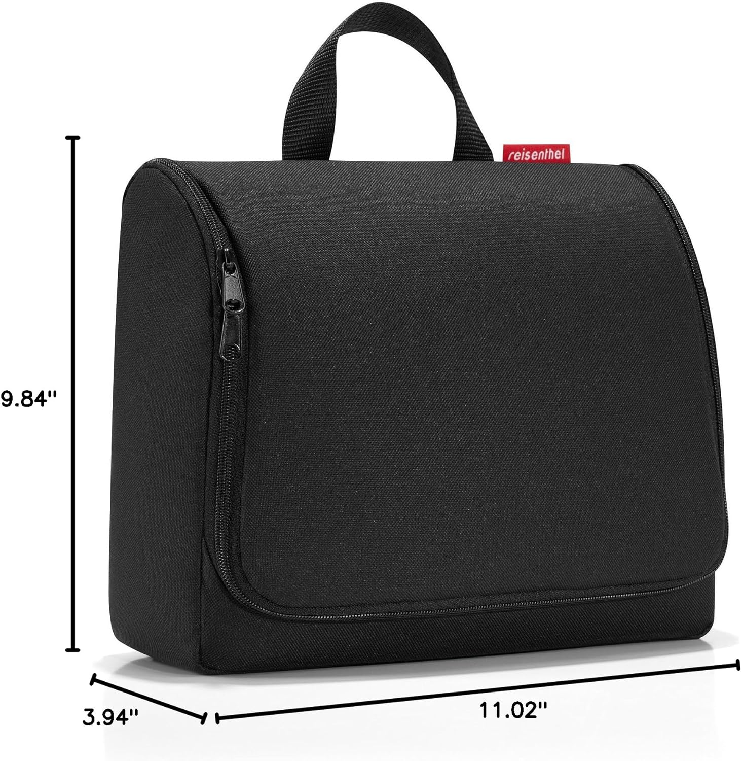 reisenthel Toiletbag XL Practical Toiletry Bag with Hook, Water-Repellent Material, Mesh black., 28 cm, Cosmetic bag