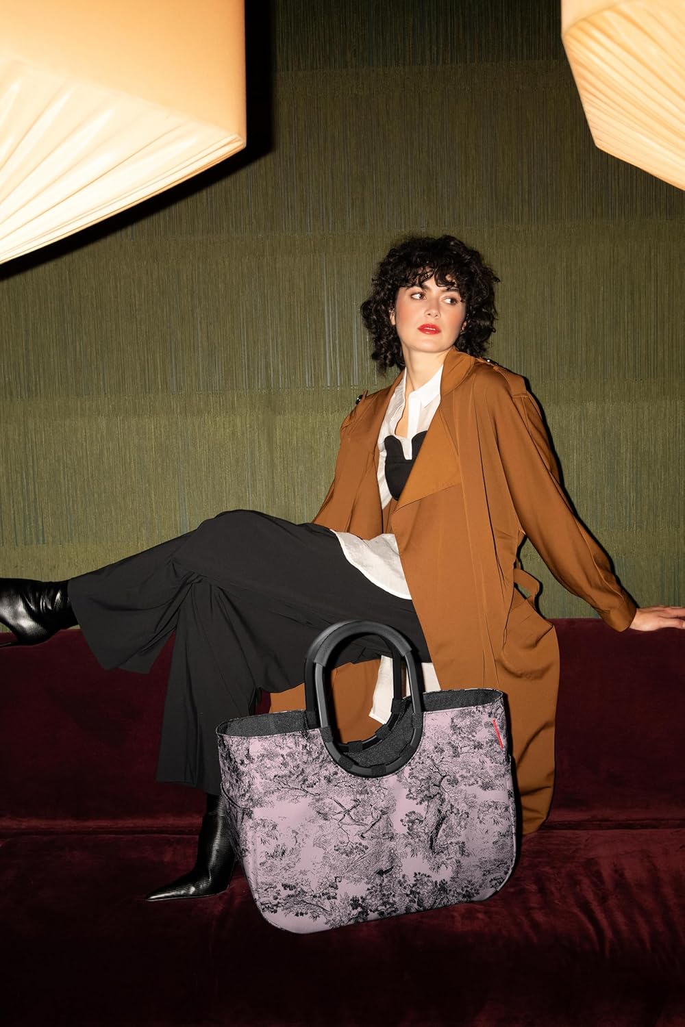 reisenthel Loopshopper L - Sturdy Bag with Practical Compartments Made from Recycled PET Bottles - Charming and Water-Repellent Design Gold, Mesh black., L