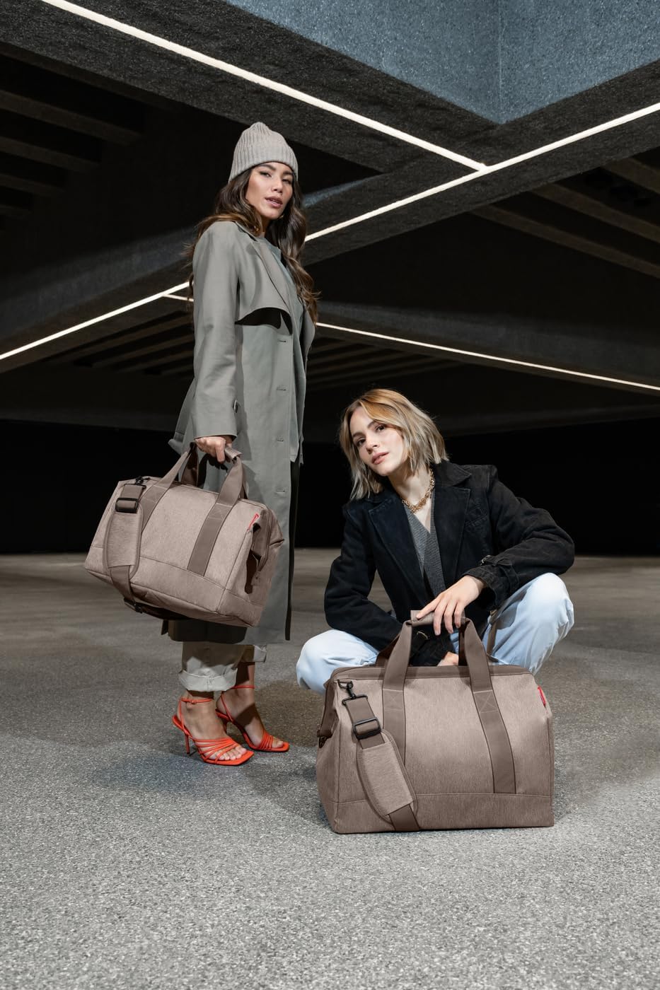 reisenthel Allrounder L - Versatile Doctor's Bag for Travel, Work or Leisure - With Functional Stylish Design, Herringbone Mocha, One Size, Modern