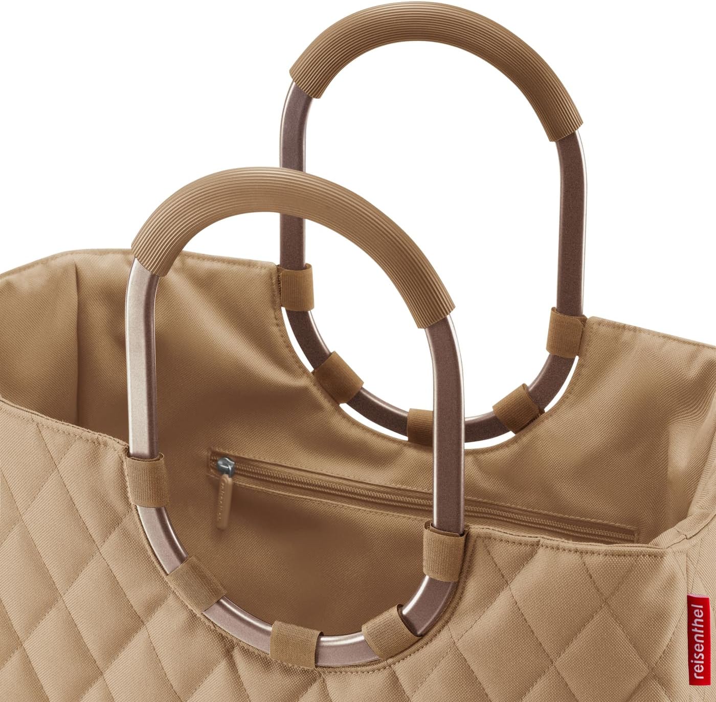 reisenthel Loopshopper L - Sturdy Bag with Practical Compartments Made from Recycled PET Bottles - Charming and Water-Repellent Design Gold, Mesh black., L