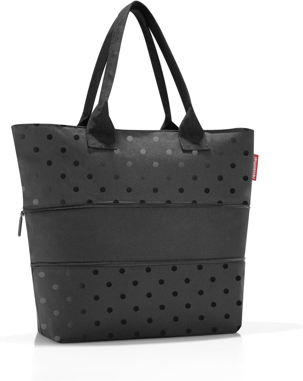 reisenthel Shopper E1 Glossy Dots Black, Daisy Blue