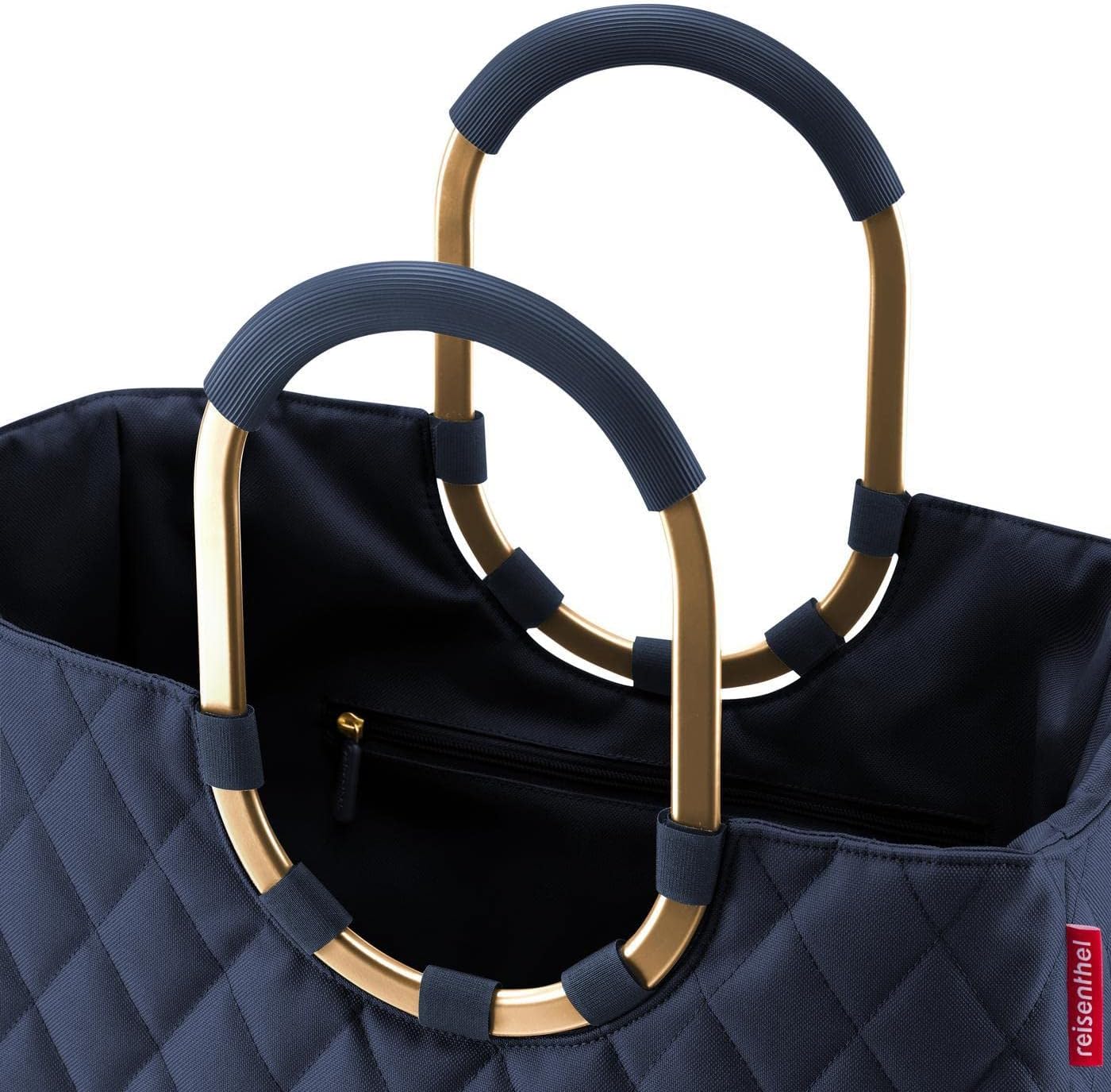 reisenthel Loopshopper L - Sturdy Bag with Practical Compartments Made from Recycled PET Bottles - Charming and Water-Repellent Design Gold, Mesh black., L