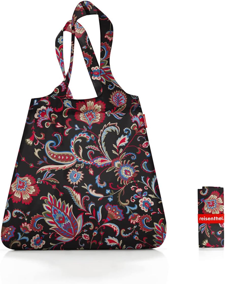 reisenthel mini maxi shopper paisley black - foldable shopping bag with attractive design - water repellent