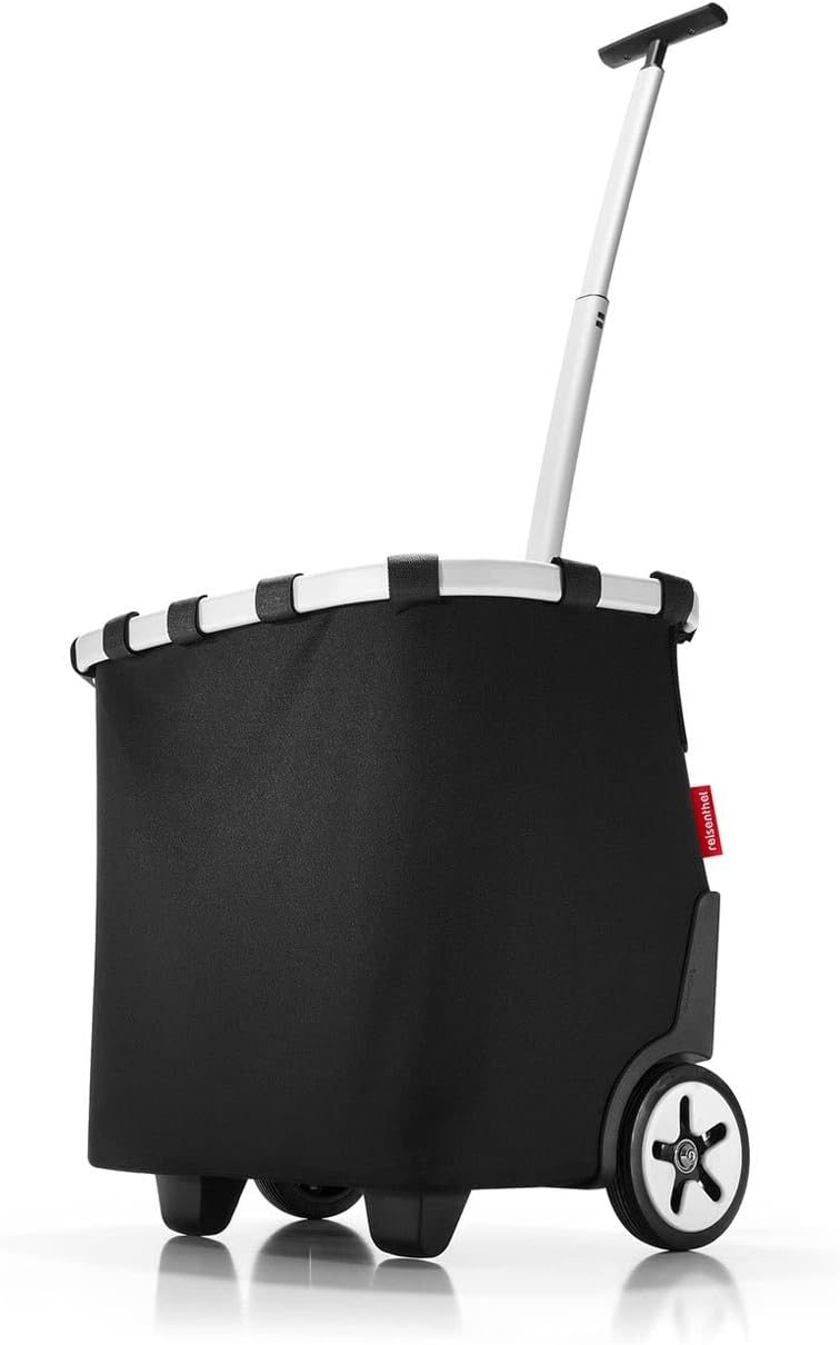 reisenthel carrycruiser Black Frame/Black - Portable Shopping Trolley with Sturdy Aluminum Frame, Shoulder Strap and Removable mesh Inner Bag -Water-Repellent