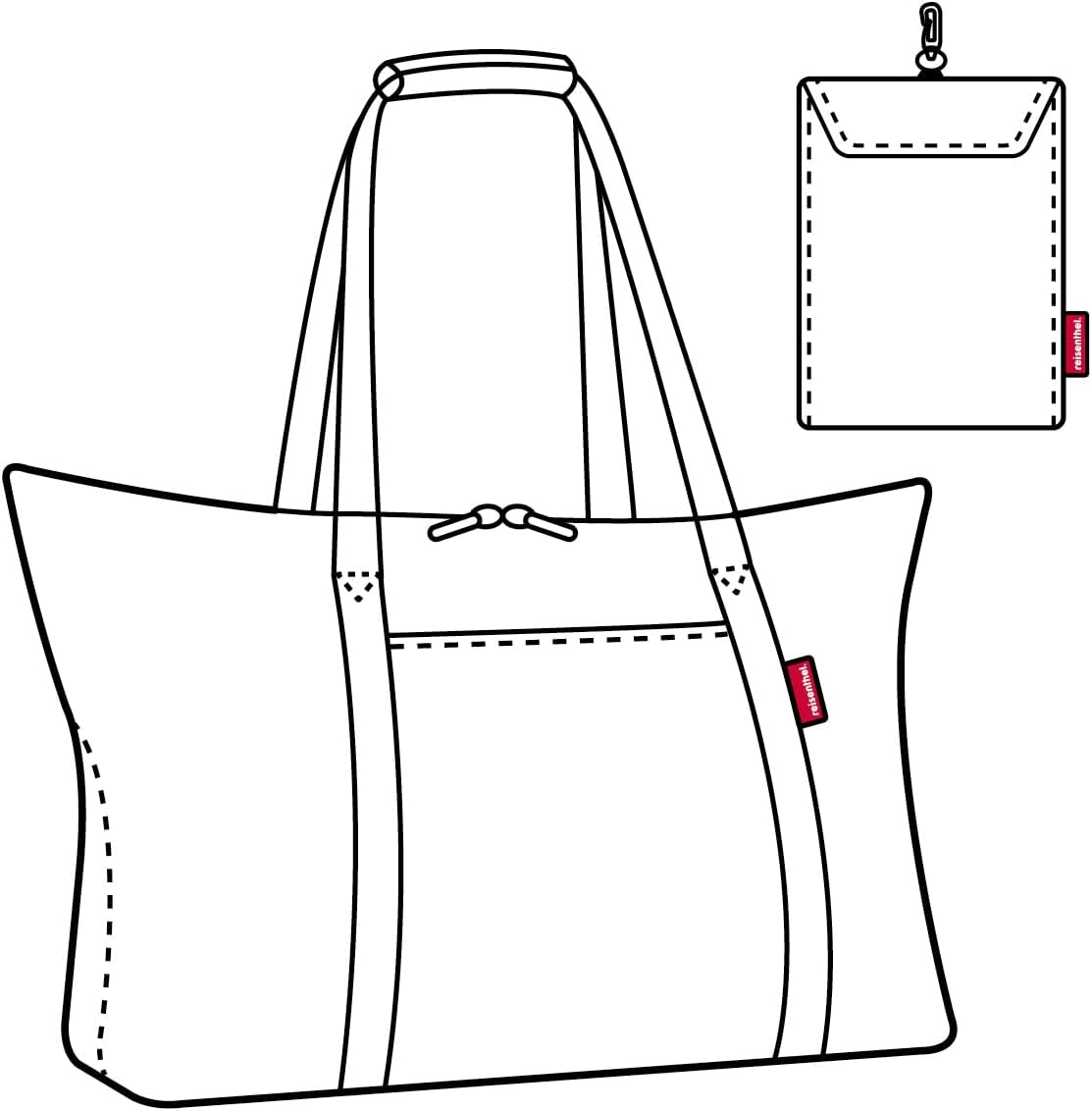 reisenthel mini maxi travelbag - foldable compact travel bag with trolley slip-on function - water repellent fabric