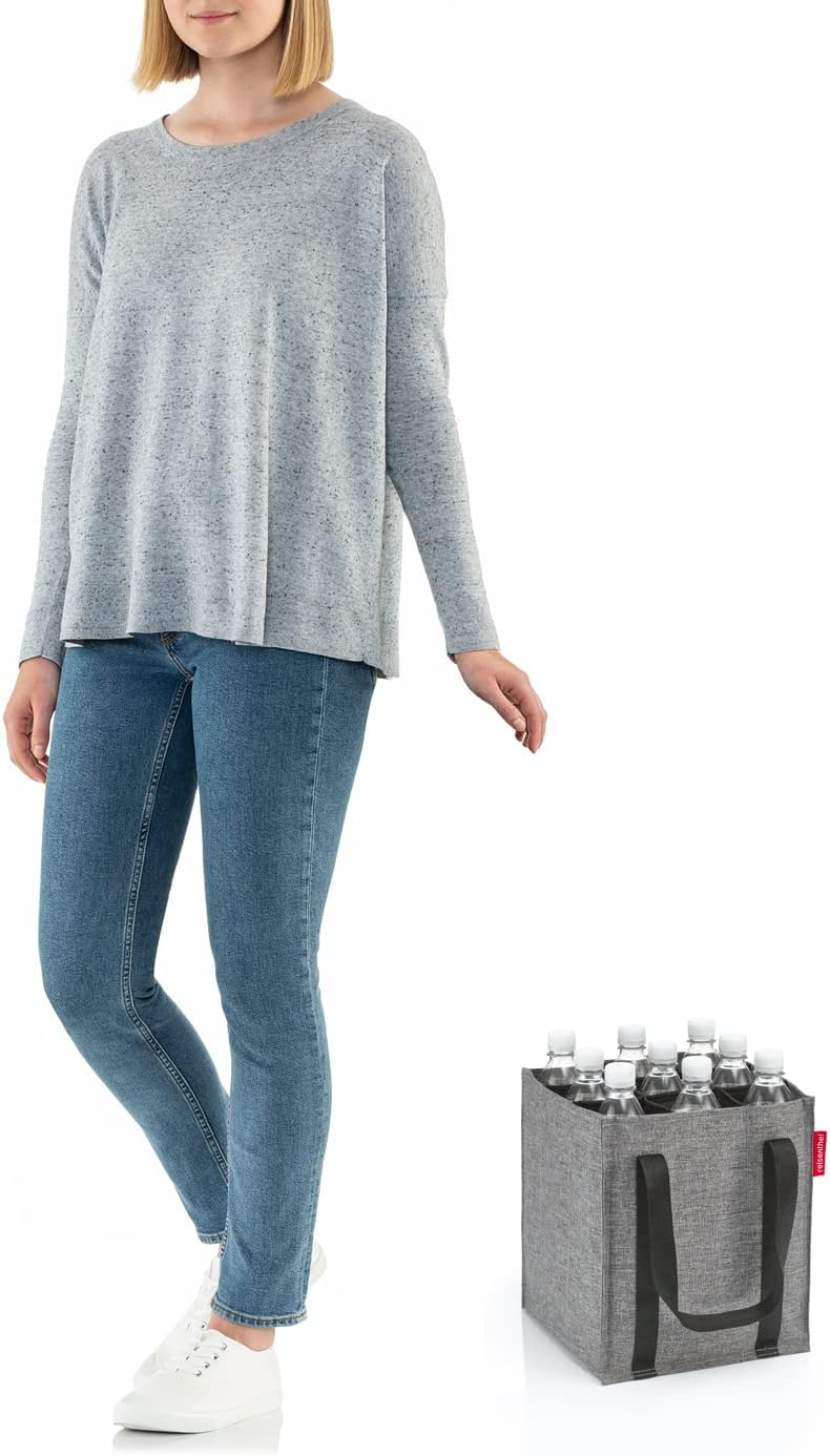 reisenthel bottlebag twist silver - 9 compartments, easy recycling of bottles, carrying straps