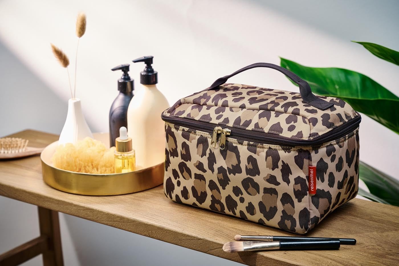 reisenthel beautycase glossy dots black - square toiletry bag, luggage organizer, cosmetic bag