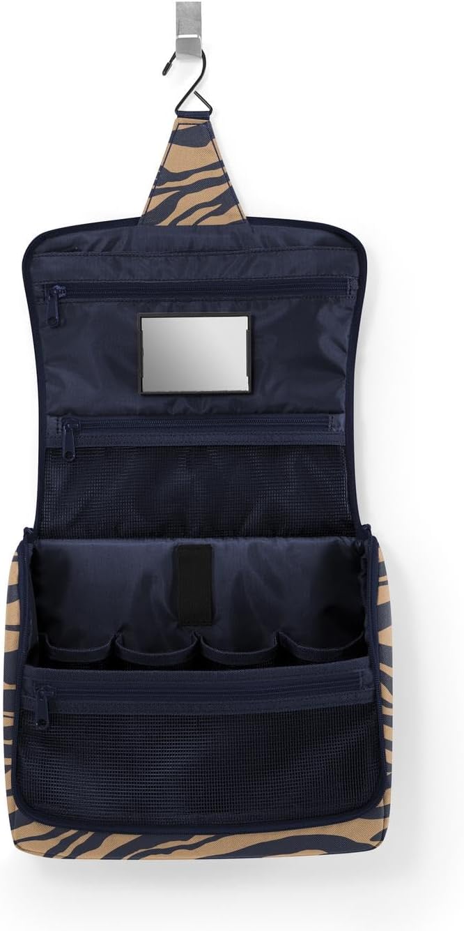 reisenthel Toiletbag XL Practical Toiletry Bag with Hook, Water-Repellent Material, Mesh black., 28 cm, Cosmetic bag